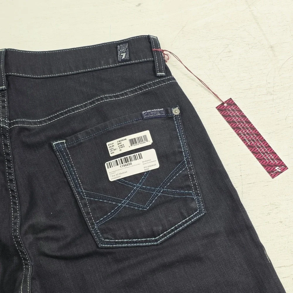 7 For All Mankind Bootcut Denim Jeans Men's Size 33 Blue Portland Dark Wash NWT